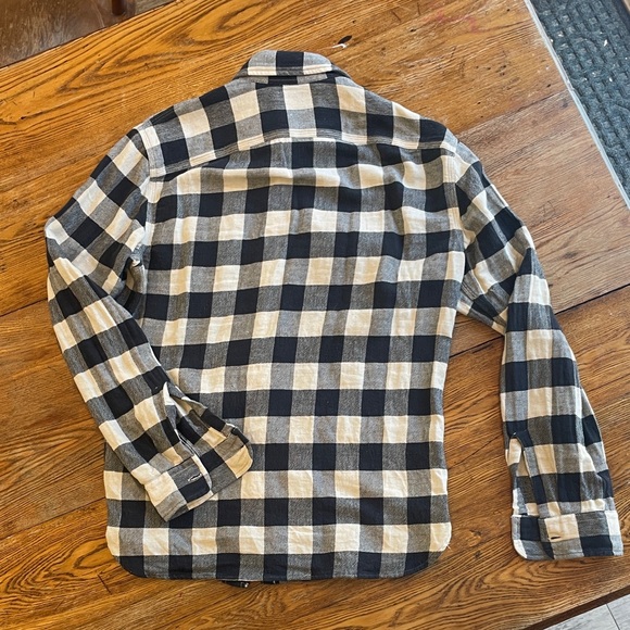 Ralph Lauren Double RL RRL Cotton / Linen Black and White Plaid Button-Up Shirt - Picture 6 of 6